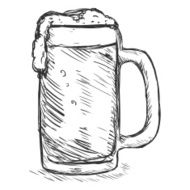 Vector Sketch Tankard of Beer