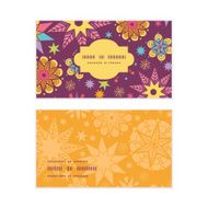 Vector colorful stars horizontal frame pattern business cards set