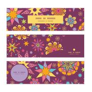 Vector colorful stars horizontal banners set pattern background