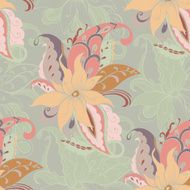 Hand-drawn paisley Seamless background Colored pattern