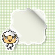 Cartoon sheep sticker with place for text