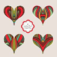 Set Of Abstract Colorful Hearts