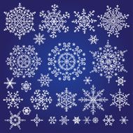 Snowflake set Winter doodles decor