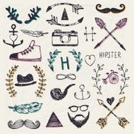 Hipster style hand-drawn elements N2