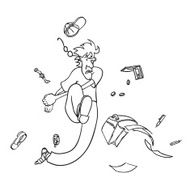 the running man Doodle vector illustration