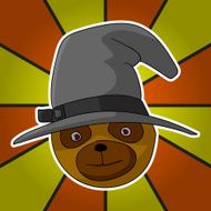 Teddy with witch hat N2