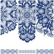 Set of banners with ethnic ornament