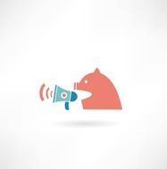 pig screaming in speaker icon
