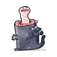 cartoon dog with worms