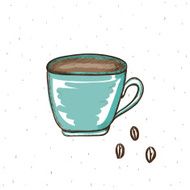 Vector sketch of a cup coffee N2