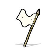Cartoon Waving White Flag N2
