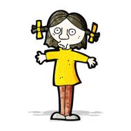 cartoon curious girl