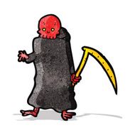 cartoon death with scythe
