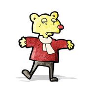 cartoon bear in clothes