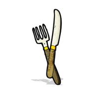 cartoon knife and fork symbol