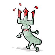 cartoon devil fork monster