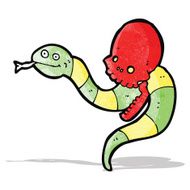 cartoon spooky snake in skull N2