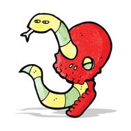 cartoon spooky snake in skull N3