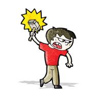cartoon boy with hammer