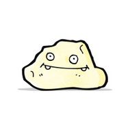 Cartoon Rock With Face N2
