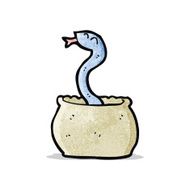 cartoon snake in basket