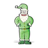 cartoon santa claus in green