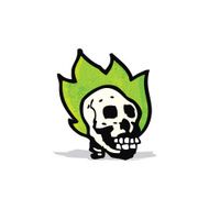 flaming spooky skull cartoon N2