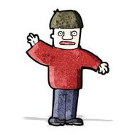 cartoon waving man