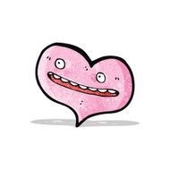 cartoon grinning heart