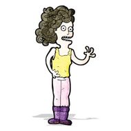 cartoon stressed woman