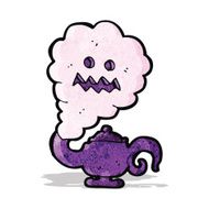 cartoon genie in lamp N2