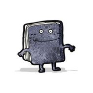 cartoon old book character