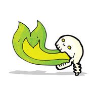 Cartoon Flaming Skull N6