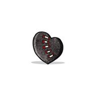cartoon stitched black heart