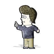 cartoon friendly boy with idea