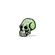 cartoon spooky green skull