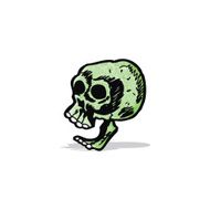 cartoon spooky green skull N2