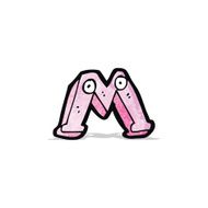 cartoon letter m with eyes