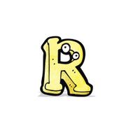 cartoon letter r with eyes