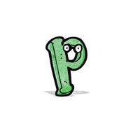 cartoon letter p with eyes