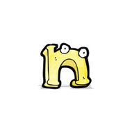 cartoon letter n with eyes