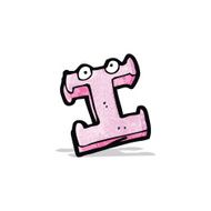 cartoon letter i with eyes N2
