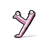 cartoon letter y with eyes