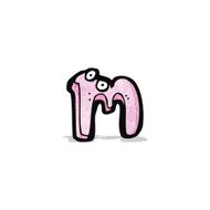 cartoon letter m with eyes N2