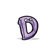 cartoon letter d with eyes
