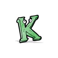 cartoon letter k with eyes