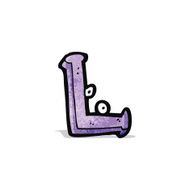 cartoon letter l with eyes N2