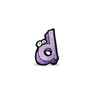 cartoon letter d with eyes N2