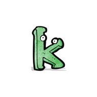 cartoon letter k with eyes N2
