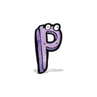 cartoon letter p with eyes N2